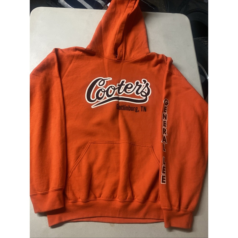Cooter's Orange General Lee Hoodie 01 Gatlinburg,TN Gildan Sweatshirt Size Large